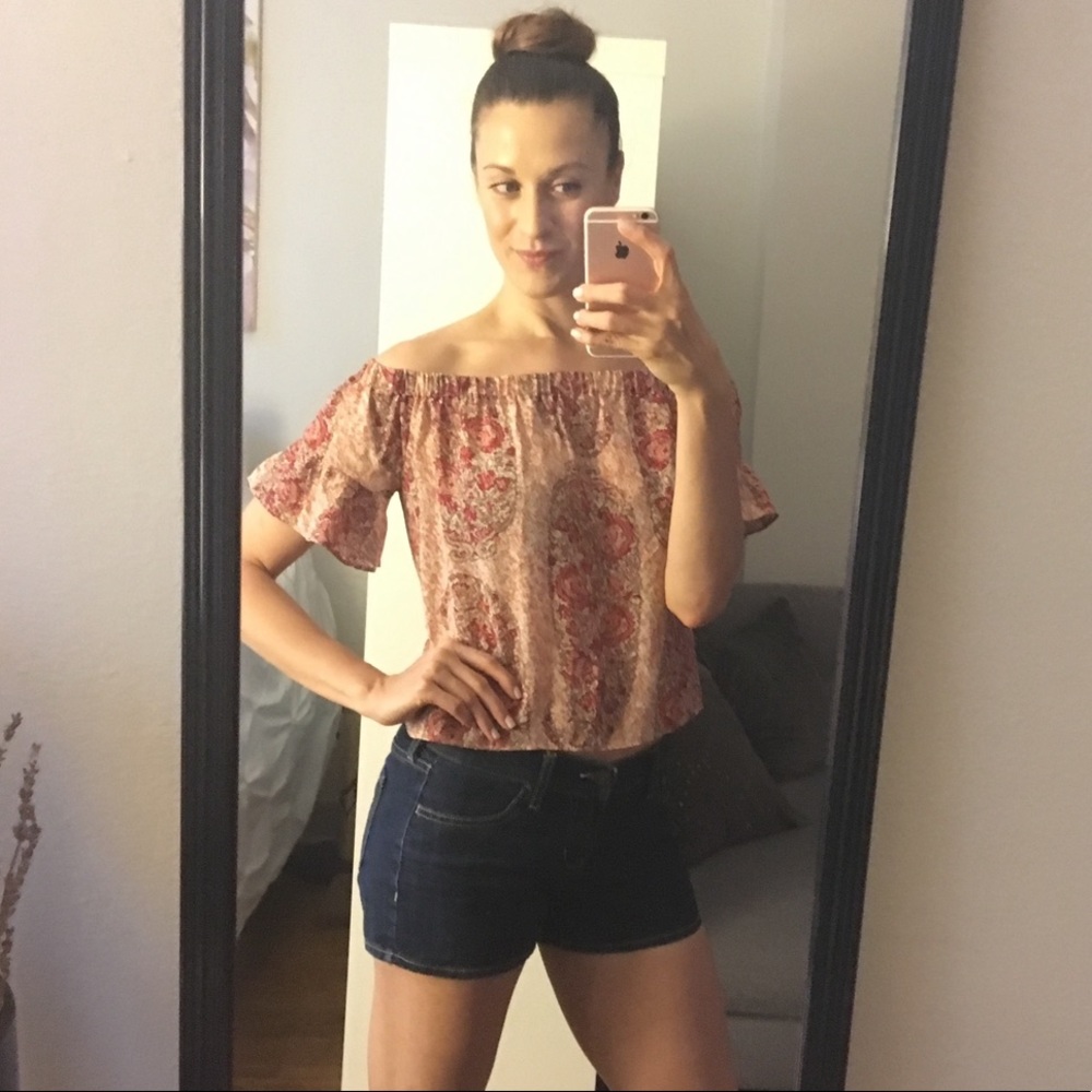 Madewell paisley silk top size small